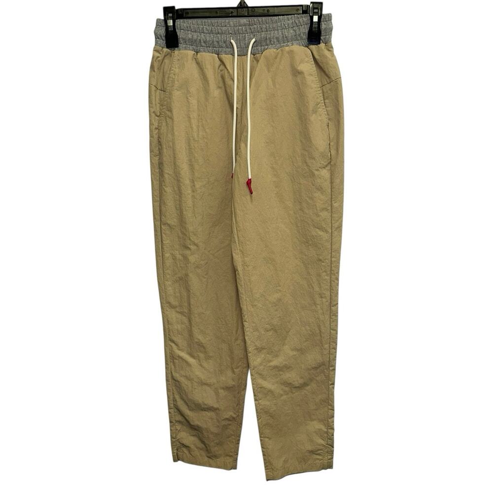 Johnny Was Calme XS Tan‎ Nylon Taper Leg Pants Elastic Waist Lounge Minimalist